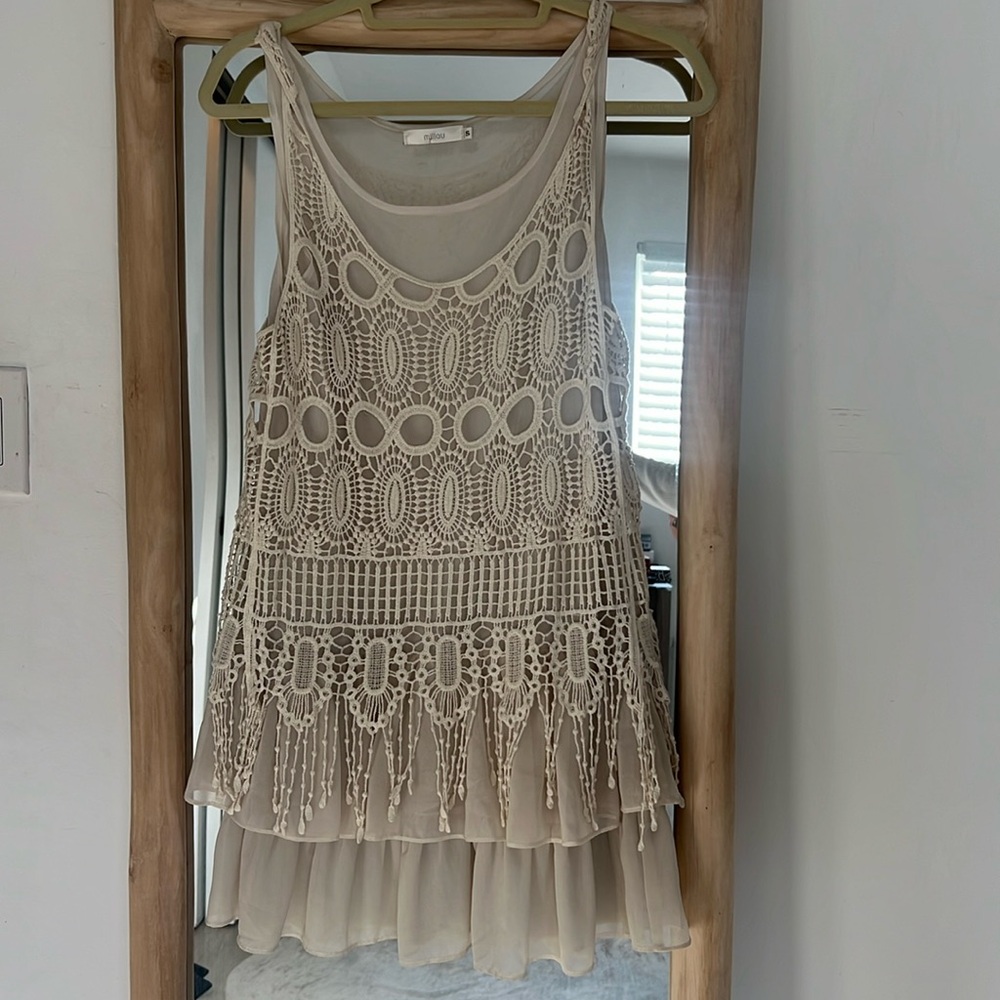 Millau Beige Crochet Summer Dress. Never worn.